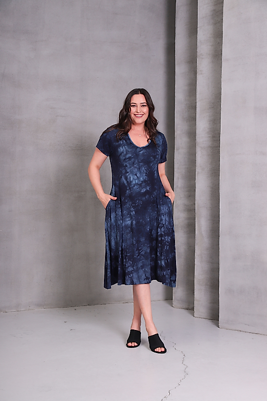 V Yaka Cepli Uzun Elbise